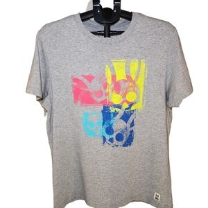 Psycho Bunny Shirt Mens 5 MED US  Heather Gray Multicoor Print TShirt Tee